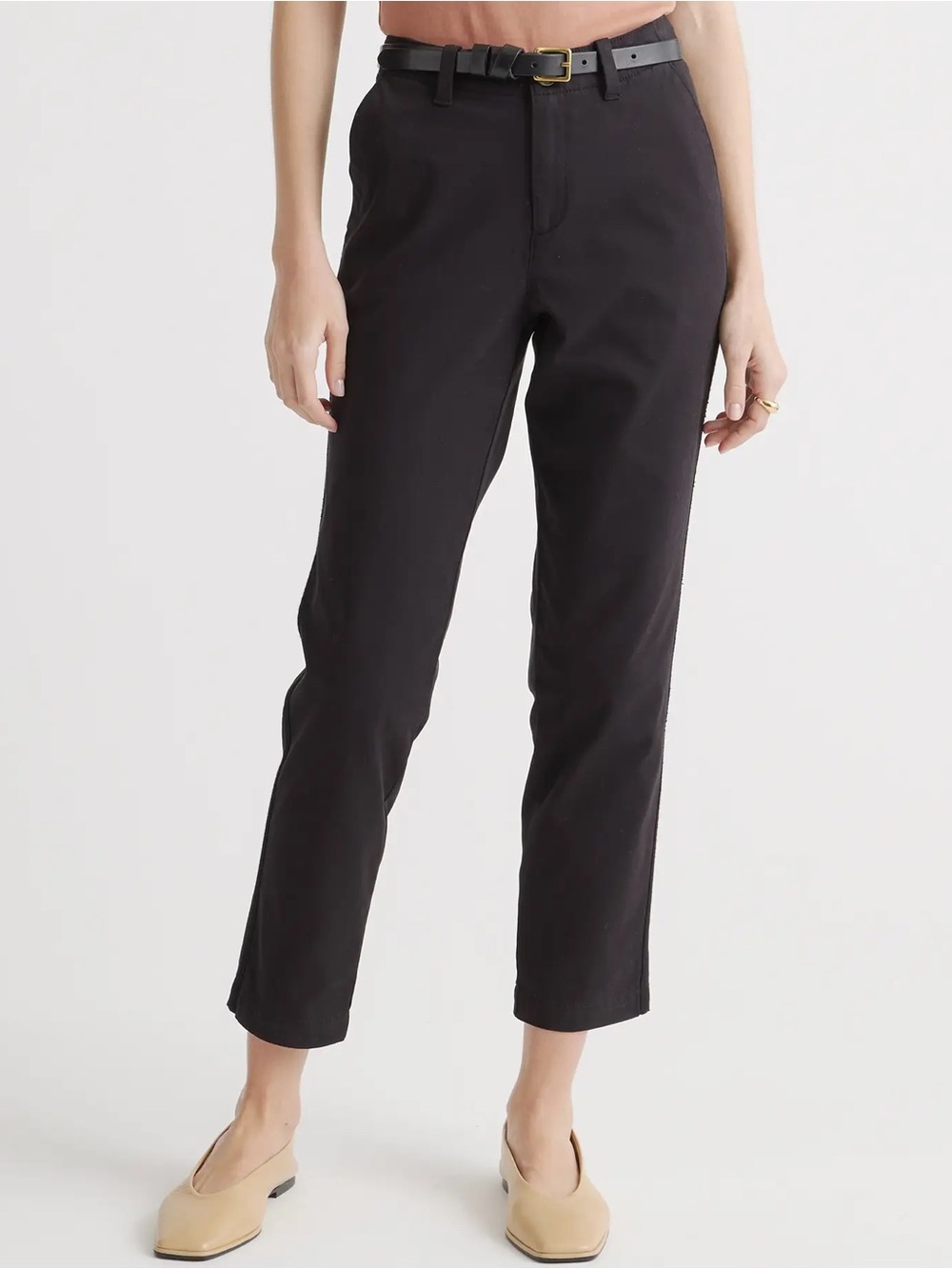 Quince Black Stretch Cotton Twill Girlfriend Chino Pants Size 27